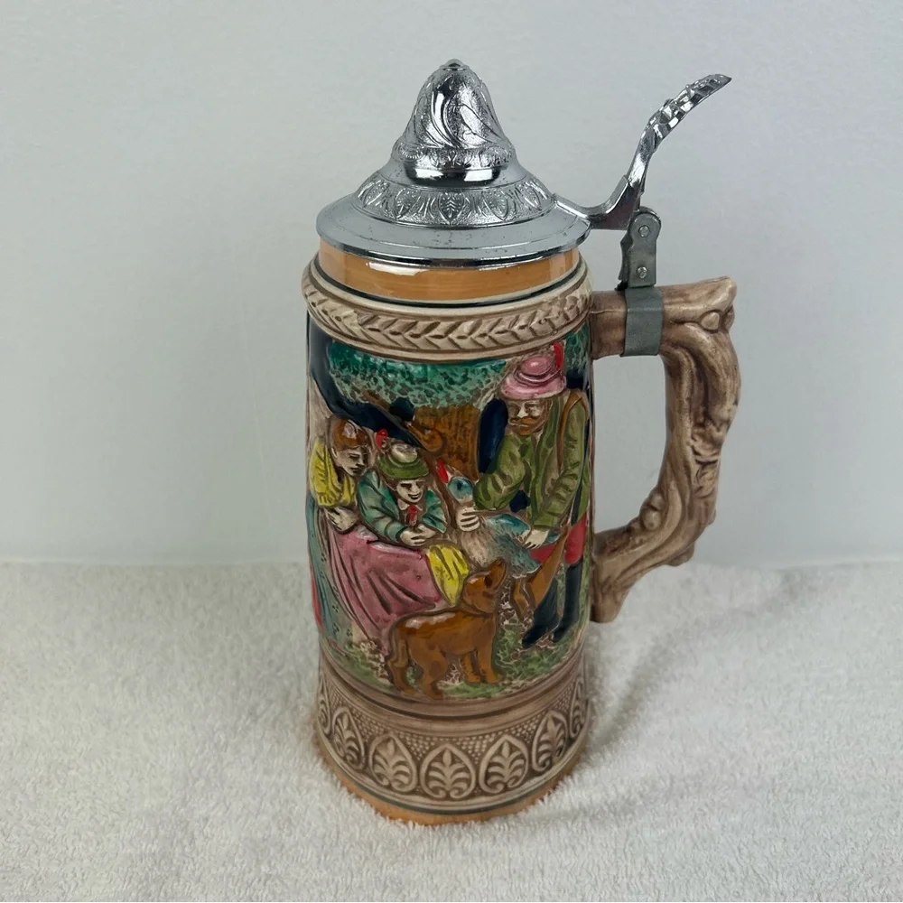 VTG TOYO 'RW' Japan German Style Lidded Beer Stein W/ Musical Movement WORKS